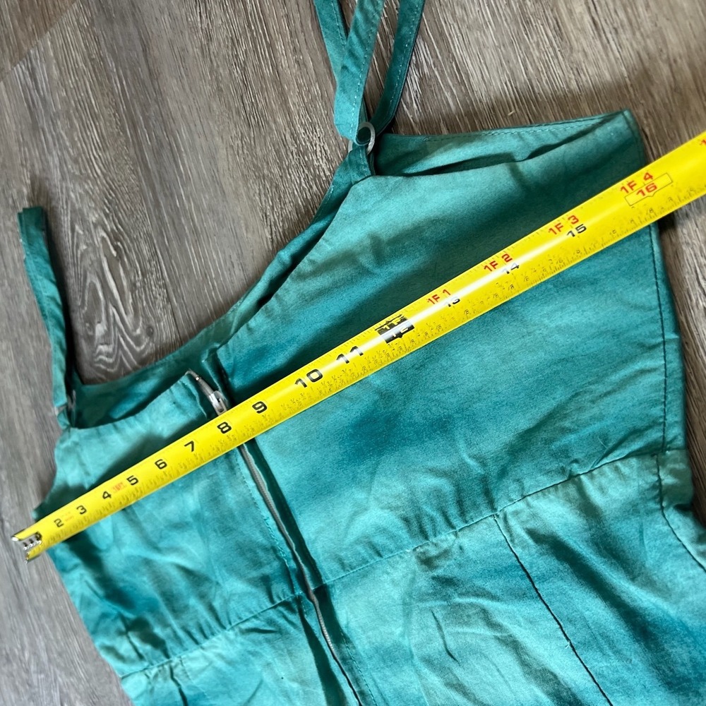 Jade Fashions Dress Womens Medium Teal Dolphin Tropical Hawaiian Cotton Sundress - Picture 8 of 10
